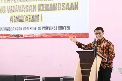 Ahmad Basarah saat membuka forum‘'Penyelenggaraan Kampung Wawasan Kebangsaan Angkat I’’ di Provinsi Banten, Senin (20/2/23). Sumber foto: mpr.go.id