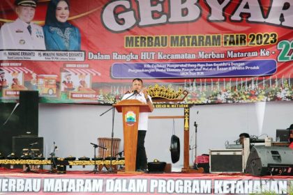Pelaksanaan Kecamatan Merbau Mataram Fair 2023 yang berlangsung di Lapangan Sepak Bola Desa Merbau Mataram, pada Kamis (23/2/2023). Sumber Foto: lampungselatankab.go.id