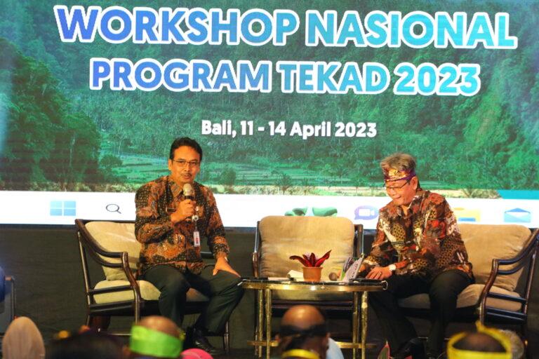 Foto: Direktur Jenderal Percepatan Pembangunan Daerah Tertinggal (PPDT) Kementerian Desa, Pembangunan Daerah Tertinggal dan Transmigrasi (Kemendes PDTT), Eko Sri Haryanto saat memberikan paparan GEG dalam Workshop nasional program Tekad, Rabu (12/4/2023). Sumber Foto: Humas Kemendes PDTT