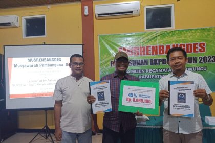 BUM Desa Sapto Karyo Manunggal Setor PADes. Sumber Foto: Noor Syafaatul Udhma / Kanal Desa