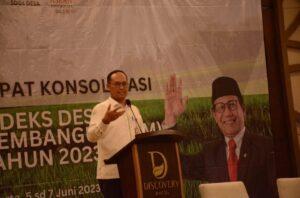 Direktur Jenderal Pembangunan Desa dan Perdesaan, Sugito dalam Konsolidasi IDM 2023 Dirjen PDP Kemendes PDTT di Hotel Discovery Ancol, Jakarta, Senin, (05/06/2023). Sumber Foto: Kemendes PDTT