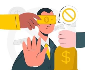 Ilustrasi foto stop korupsi, Sumber foto: freepik. Com