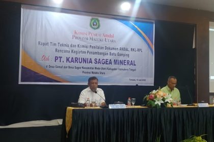 Rapat pembahasan terkait AMDAL PT Karunia Sagea Mineral (SKM). Sumber foto: Istimewa