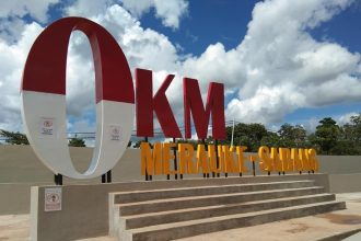 Tugu 0 Kilometer Sabang-Merauke. Sumber foto: Fanspage 0 Km Merauke-Sabang