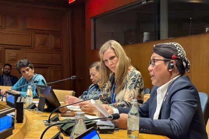 Gus Halim saat memaparkan SDGs Desa di Markas Besar PBB, New York, Amerika. Sumber foto: Humas Kemendes PDTT.