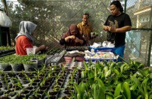 Dedek Setia Santoso saat mendampingi mahasiswa yang sedang melakukan penelitian di Desa Dadaprejo. Sumber foto: Istimewa