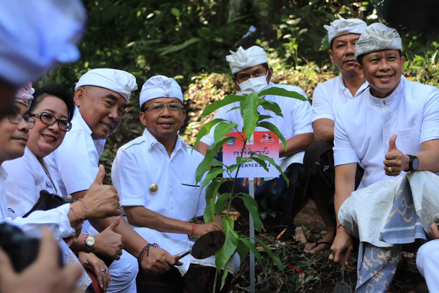 Penanaman poho di hutan dekat Pura di Desa Wisata Manistutu. Sumber foto : Desa Wisata Manistutu.