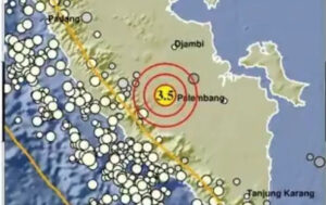 Gempa di Musi Rawas Mencapai Kedalaman 244 Kilometer. Sumber: BMKG-Twitter