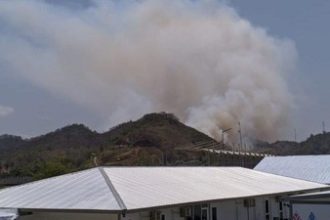 foto kepulan asap dekat Sirkuit Mandalika, sumber foto: istimewa