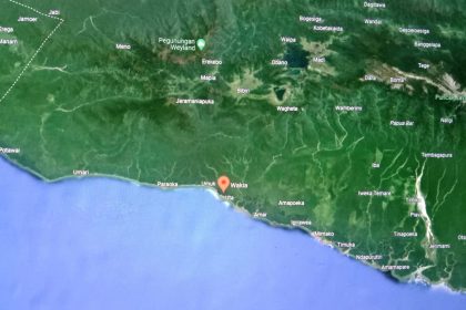 Peta Lokasi Kampung Wakia, kabupaten Mimika, Sumber Foto: Istimewa
