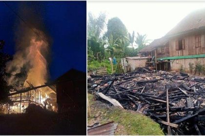 Rumah Warga Desa Simpang Lubuk Di Lalap Si Jago Merah. Sumber: Istimewa