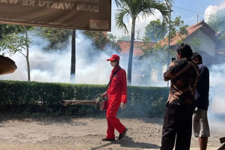 Situasi saat petugas melakukan fogging. Sumber foto: Diskominfo Probolinggo.