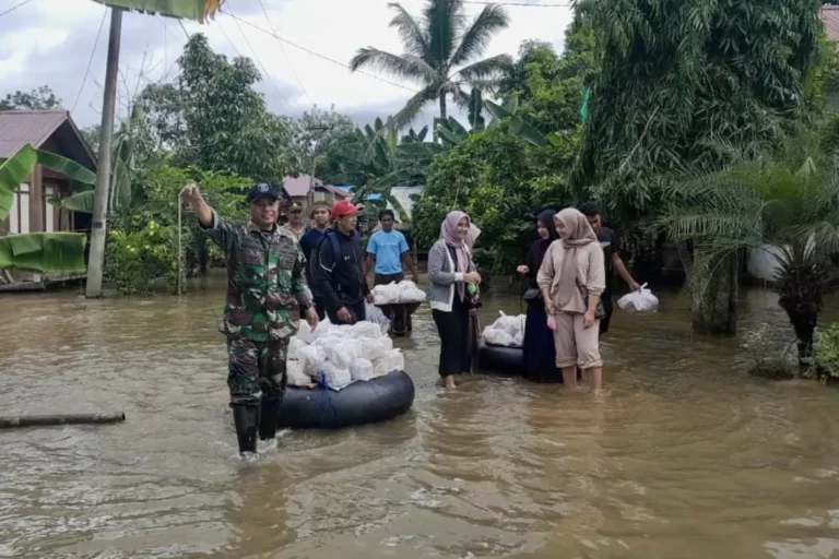 TNI AD Berikan Bantuan Bagi Warga Terdampak Banjir di Desa Masiraan HST Sumber foto: tniad.mil.id