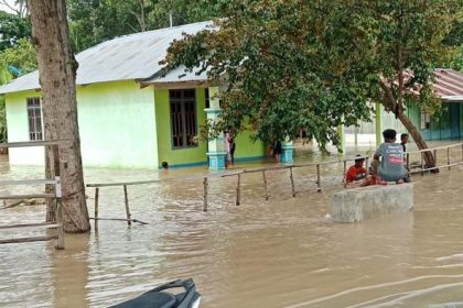 Dua kecamatan di Kabupaten Malaka, NTT terendam banjir Benenai sejak Minggu (10/3/2024). Sumber foto : Dok Pemda Malaka