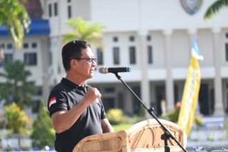 Kepala Dinas Pemuda dan Olahraga Malinau, Fureng Elisa Mou saat menyampaikan kegiatan kejuaraan.