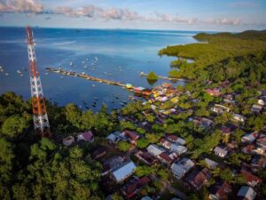 Pemandangan Desa Wisata Suak Gual dari atas langit. Sumber foto : Pemdes Suak Gual.