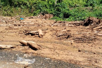 keterangan foto: tanah longsor di Dusun Kalando, Desa Tabolang, sumber foto: Istimewa