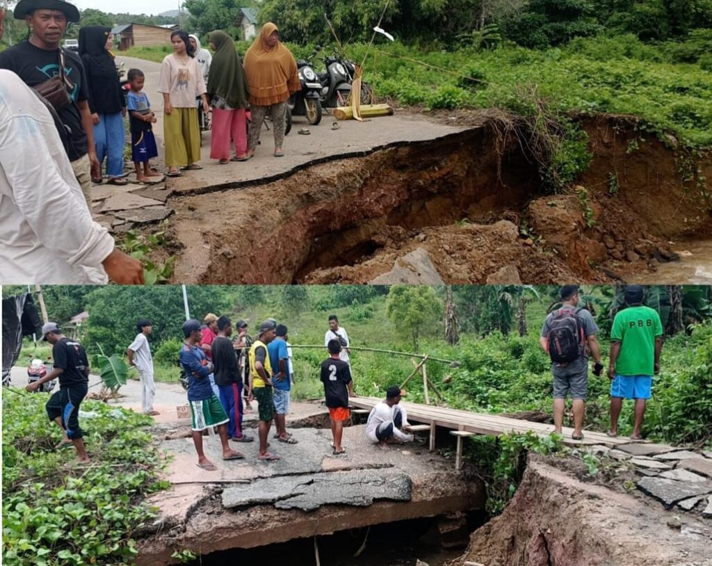 Jembatan Penghubung Desa Talo Menuju Ibu Kota Kabupaten Pulau Taliabu Tengah Putus Akibat Terjangan Banjir, Sumber Foto: Media Investigas