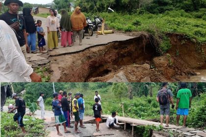 Jembatan Penghubung Desa Talo Menuju Ibu Kota Kabupaten Pulau Taliabu Tengah Putus Akibat Terjangan Banjir, Sumber Foto: Media Investigas