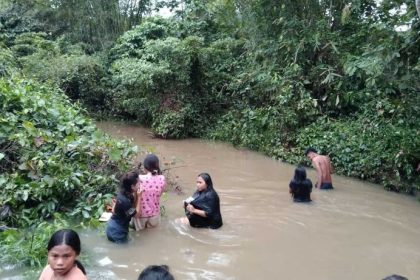 Kondisi air sungai di Desa Falila, Kecamatan Morotai Selatan ketika musim hujan. Sumber: Dok. Suara Ternate