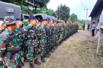 Pelaksanaan TNI Manunggal Membangun Desa (TMMD) ke 121 di Kabupaten Minahasa. Sumber: Diskominfo Minahasa.