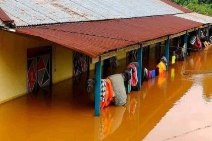 Kondisi banjir yang melanda 4 desa di Kabupaten Halmahera Tengah (Halteng), Maluku. Sumber: Istimewa