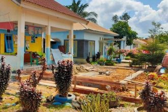 Kondisi gedung Posyandu Anggrek, Desa Tebru Paser Damai, Kecamatan Batu Engau, Kabupaten Paser, Kalimantan Timur.