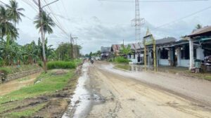 Jalanan Desa Dungaliyo setelah terdampak banjir. Sumber: TribunGorontalo.com