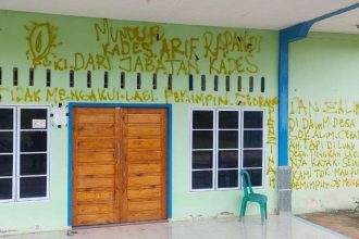 Kantor Desa Belungkur Dicoret oleh Orang Tak Dikenal (OTK). Sumber Foto: Istimewa
