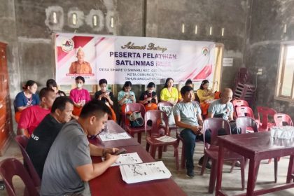 Pelatihan Satuan Perlindungan Masyarakat (Satlinmas) di Desa Sihare'o Siwahili. Sumber Foto: Dok Gunungsitoli.com