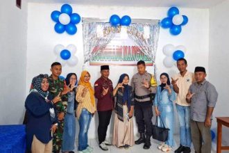 Kegiatan peresmian Perpustakaan Desa Morodadi. Sumber: Tribunternate.com