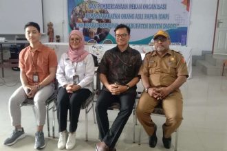 Pencanangan Kampung Sokanggo sebagai titik awal Kampung Cinta Statistik (Cantik) di Boven Digoel. Sumber: Dok. RRI