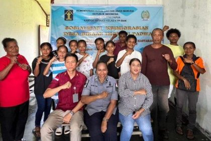 Kampung Padwa di Kabupaten Biak Numfor menjadi desa binaan Imigrasi Kelas II TPI Biak Numfor. Sumber : Tribun-Papua.com.