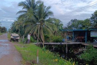Desa Tanjung Buka SP2, Kecamatan Tanjung Palas Tengah, Bulungan. Warga Desa Tanjung Buka SP2 dibuat kaget, gempa bumi kekuatan 5.6 magnitudo hantam Tenggara Berau.