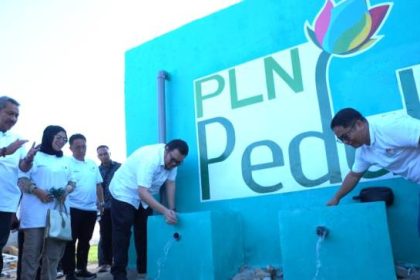 Peresmian sarana air bersih dalam rangka Hari Pelanggan Nasional oleh PLN. Sumber: upeks.co.id.