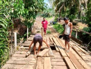 Kondisi jembatan penghubung dua desa di Kecamatan Penarik. Sumber: ISBCenter.com