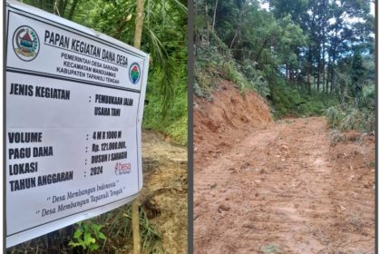 Pembukaan Jalan Usaha Tani di Desa Saragih. Sumber: armadanews.id