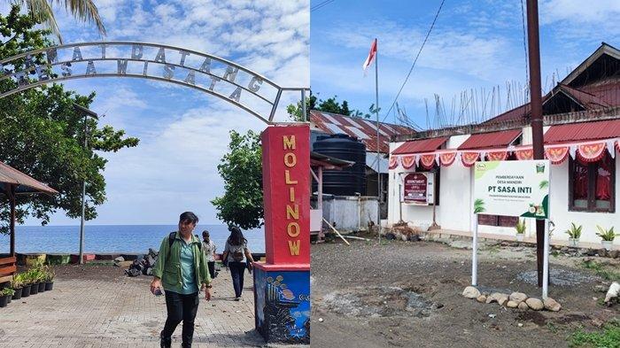 Balai Desa dan Wisata Pantai Desa Malinow. Sumber: manado.tribunnews.com.