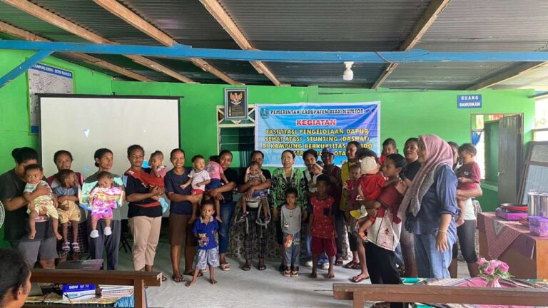 Kegiatan pengelolaan Dapur Sehat Atasi Stunting (Dashat) di Kampung Sorido. Sumber : rri.co.id