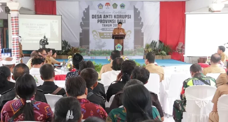 Pemeriksaan dan penilaian Desa Antikorupsi di Desa Ekasari, Kecamatan Melaya, Kabupaten Jembrana. Sumber foto : Pos Bali.Net