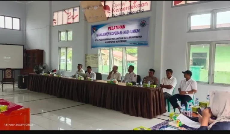 Pelatihan Koperasi KUD atau UMKM di Desa Pasar Sebelah. Sumber:mediasinardunia.com
