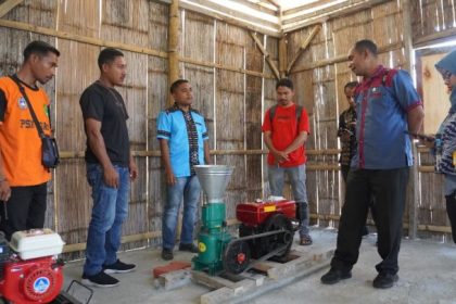 Warga Genemare NTT memproduksi pakan ternak mandiri. Sumber Foto: Istimewa