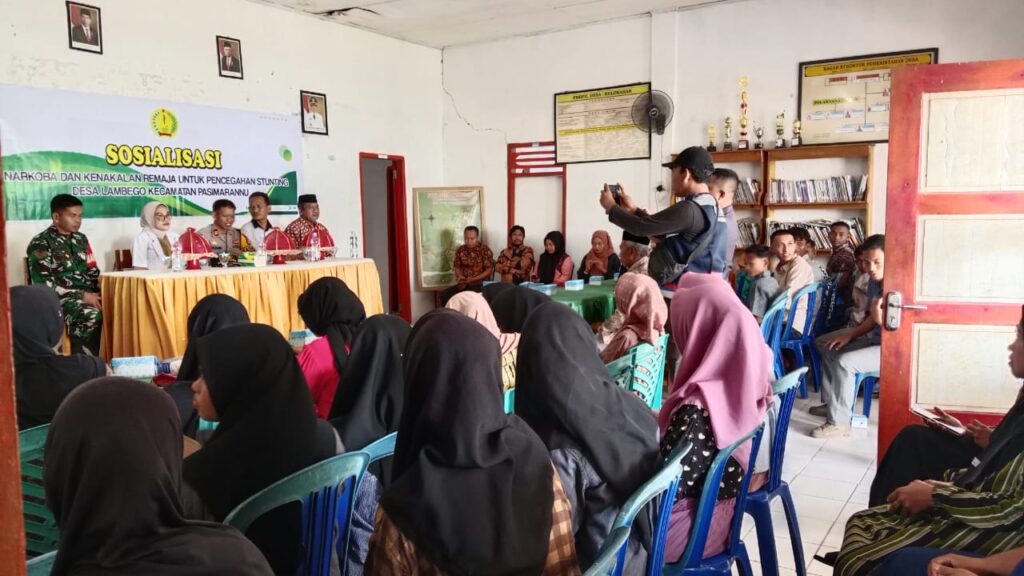 Kegiatan sosialisasi bahaya Narkoba di Desa Lambega. Sumber: Tribunnews.com.