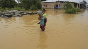 Kondisi desa yang terendam banjir: Sumber:cnnindonesia.com