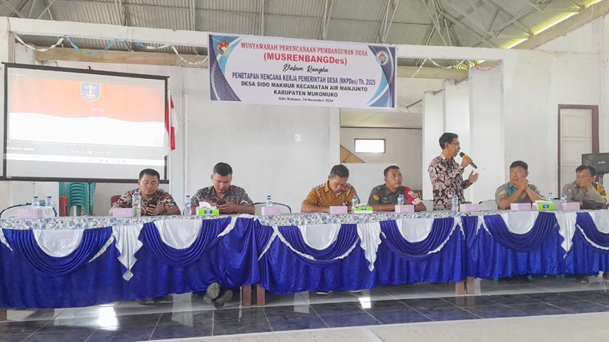 Musyawarah Perencanaan Pembangunan Desa (Musrenbangdes) Sido Makmur. Sumber:radarmukomuko.bacakoran.co