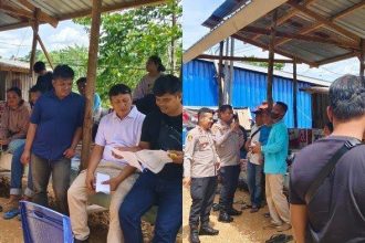 Kegiatan mediasi pembukaan jalan di Desa Mendikonu. Sumber: Tribunnews.com.
