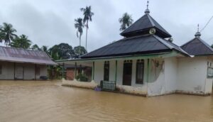 Banjir yang terjadi di Desa Sukaraja, Kecamatan Sepaku, Kabupaten Penajam Paser Utara, yang masuk wilayah Kota Nusantara. Sumber: HO-dokumen Pemerintah Desa Sukaraja