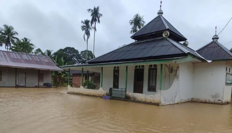 Banjir yang terjadi di Desa Sukaraja, Kecamatan Sepaku, Kabupaten Penajam Paser Utara, yang masuk wilayah Kota Nusantara. Sumber: HO-dokumen Pemerintah Desa Sukaraja