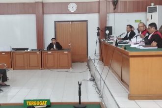 Proses persidangan Eks Kades Harimau Tandang di Pengadilan Tipikor PN Klas 1 A Palembang. Detik.news.com