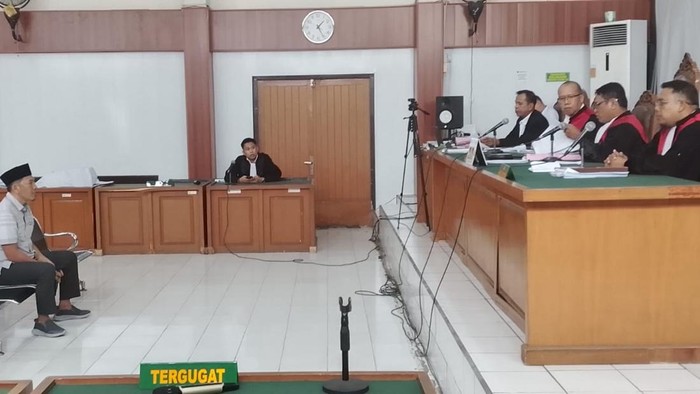 Proses persidangan Eks Kades Harimau Tandang di Pengadilan Tipikor PN Klas 1 A Palembang. Detik.news.com